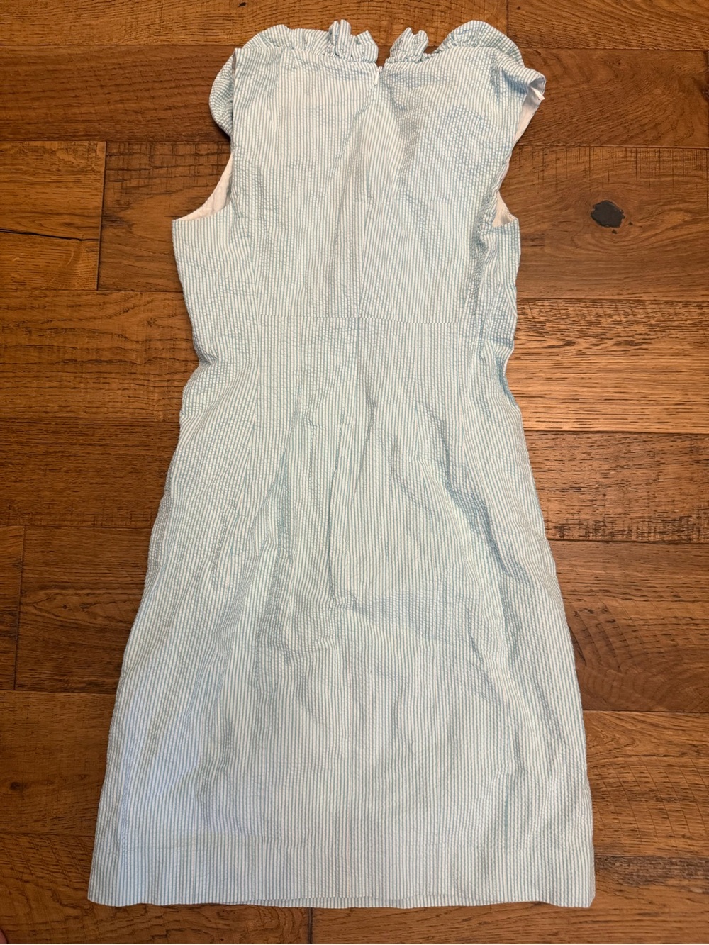Lilly Pulitzer Light Blue and White Seersucker Mini Dress